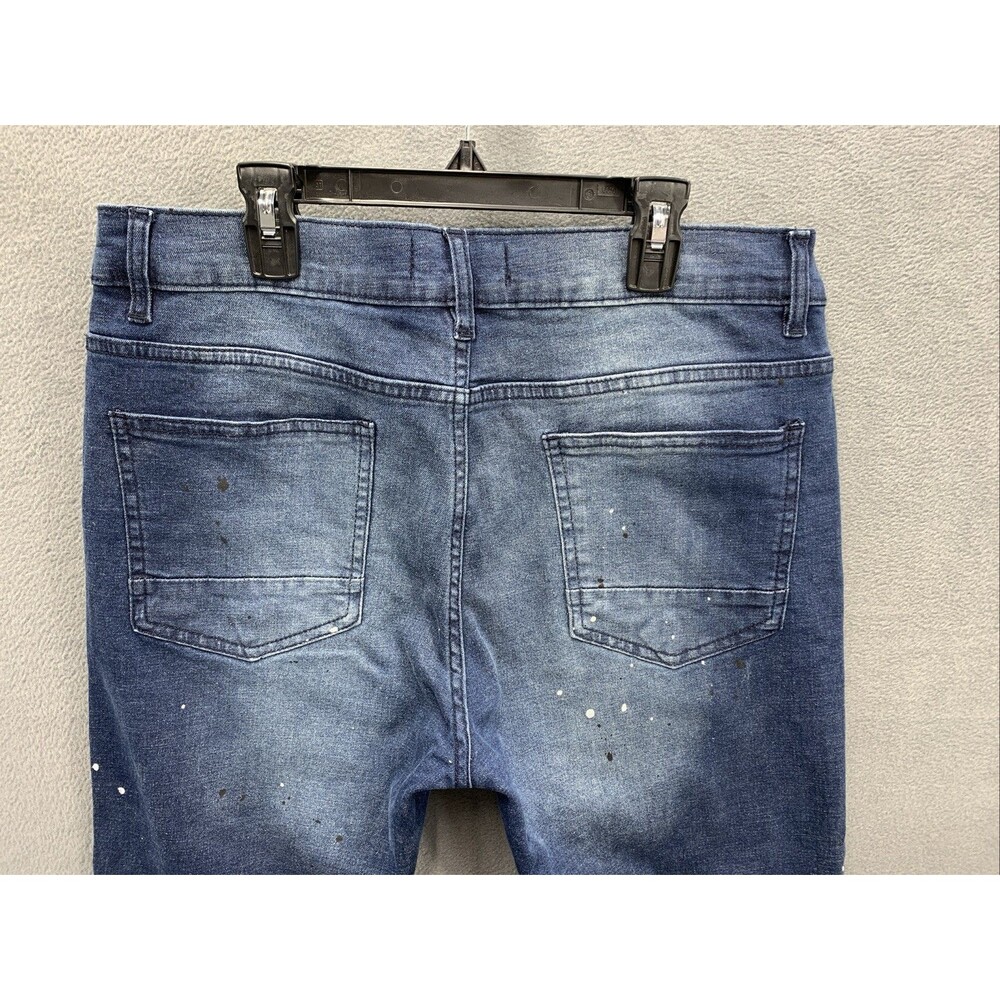 Brooklyn State Denim Jeans Men's Size 34 Blue Distressed Destroyed - Picture 9 of 16